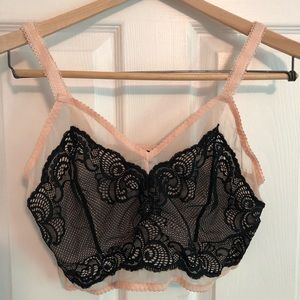 New! Torrid 1 bralette pink and black mesh